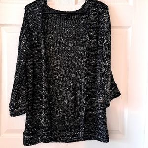 BCBG Maxazria Black Knit Cardigan Women's Size Large Metal Details